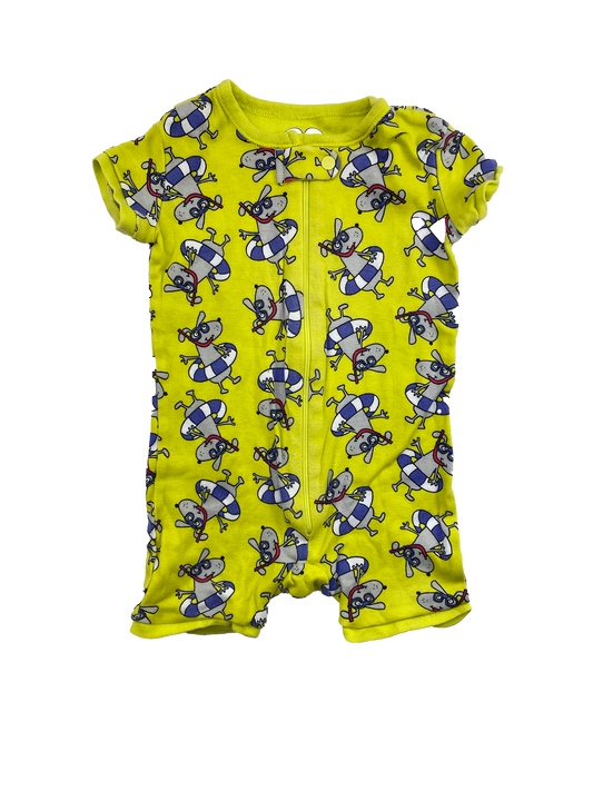 The Children's Place Yellow Romper with Dogs 6-9M