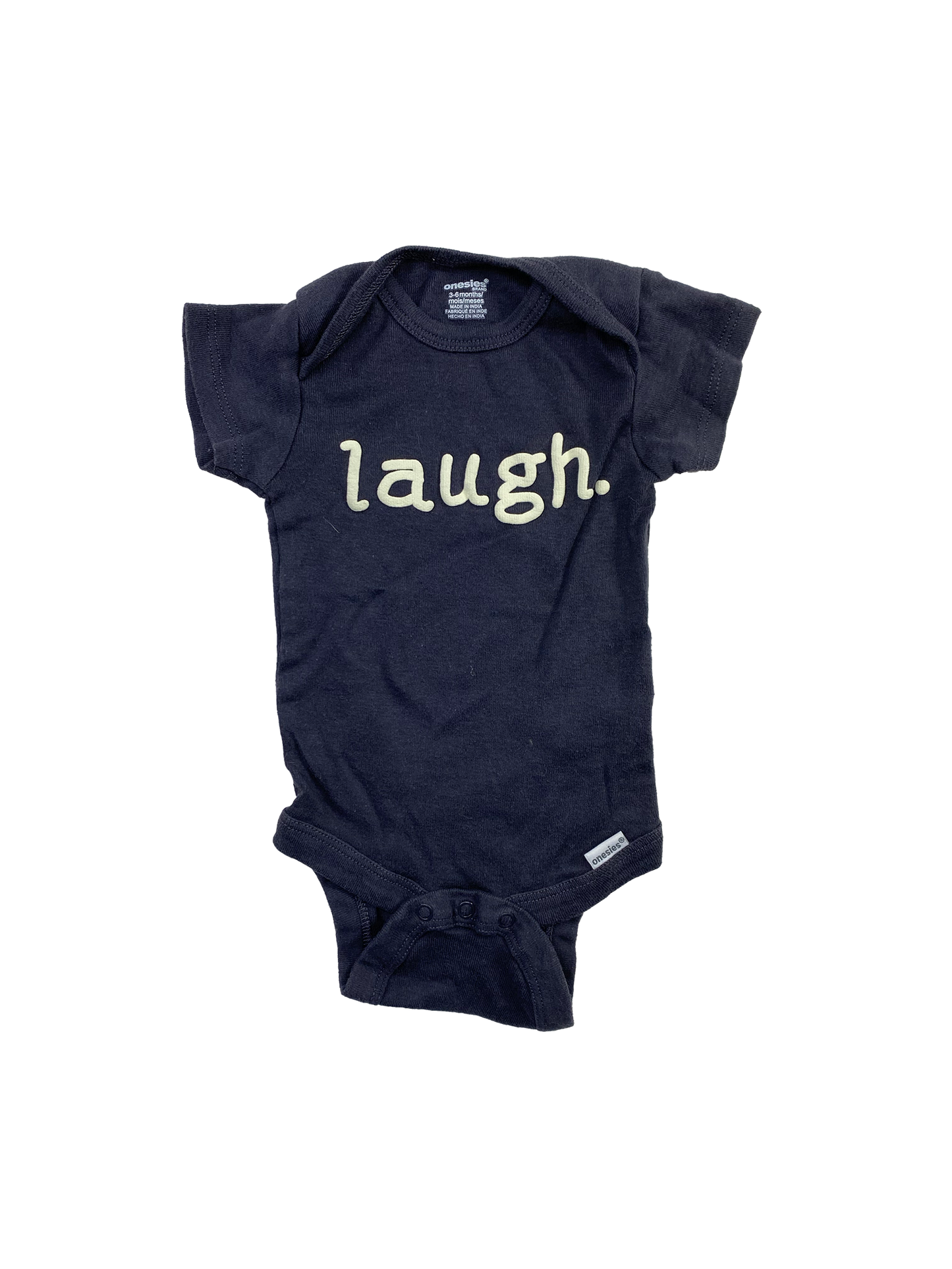 Onesies Black Onesie with "Laugh" 3-6M