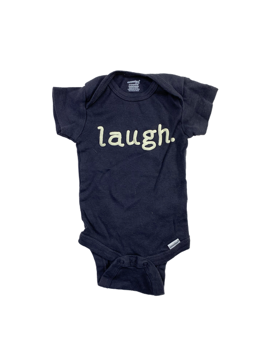 Onesies Black Onesie with "Laugh" 3-6M