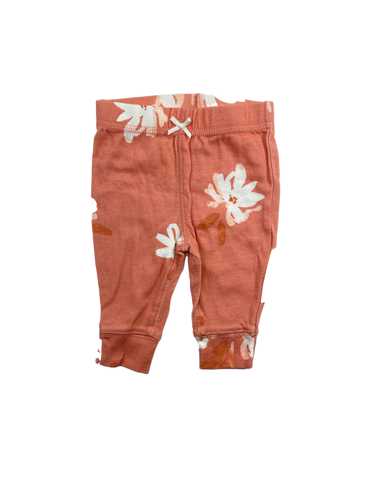 Carter's Orange Joggers with White Flowers 3M