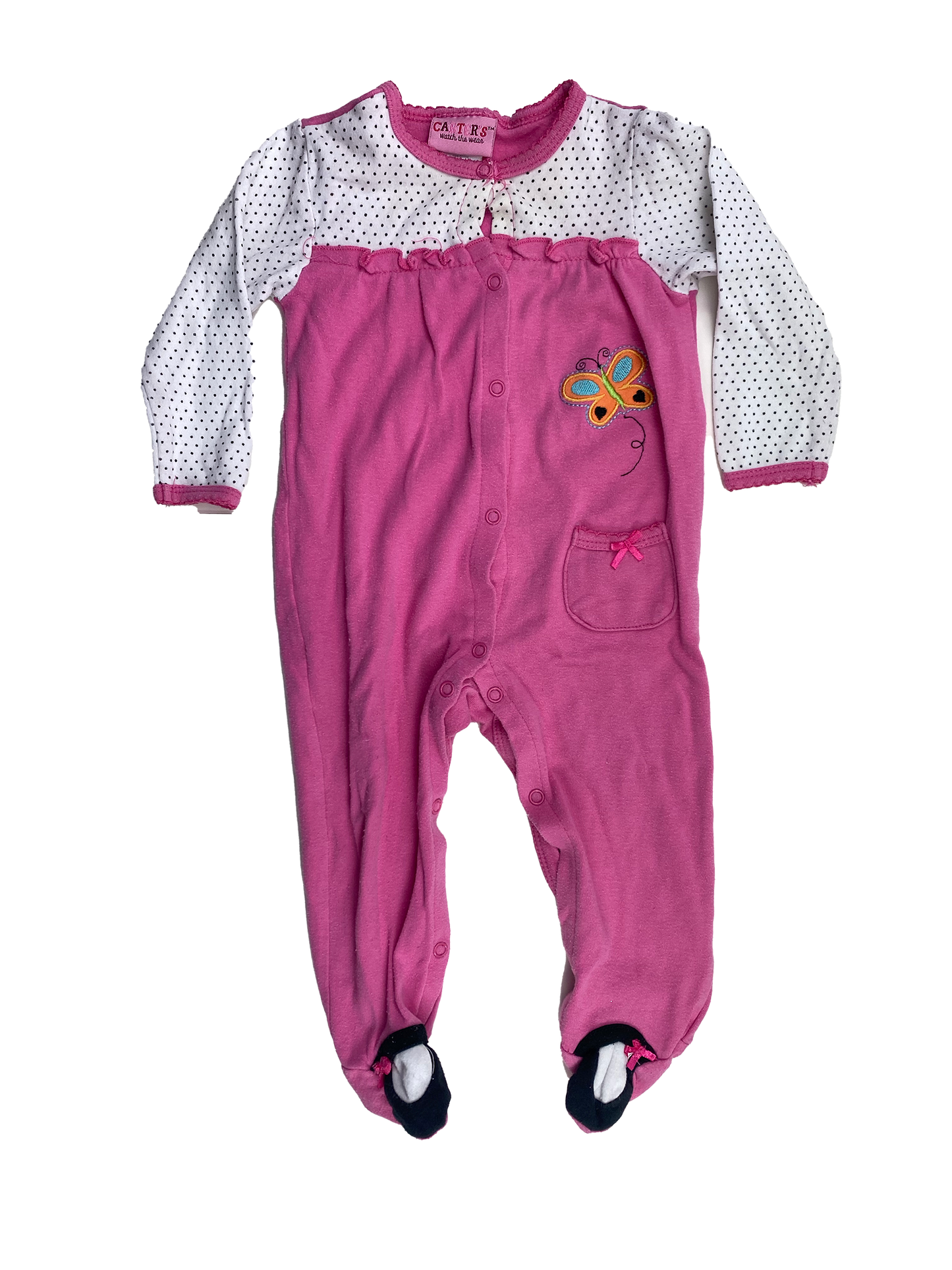 Carter's Pink Footed Sleeper with Butterfly 18M