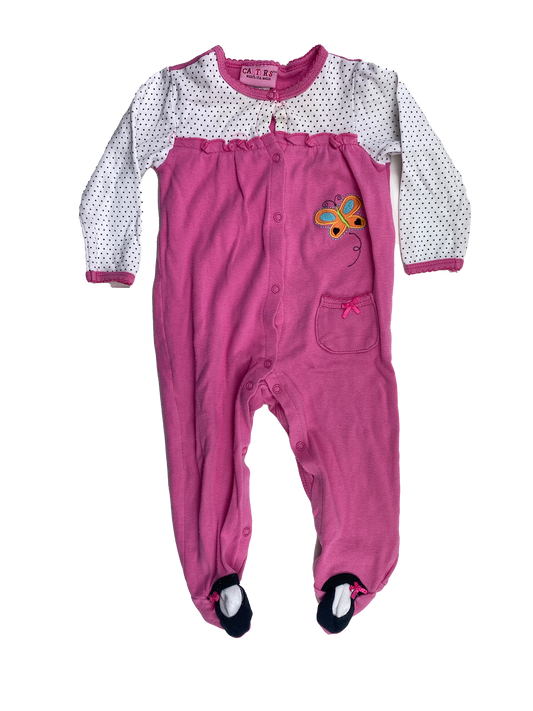 Carter's Pink Footed Sleeper with Butterfly 18M