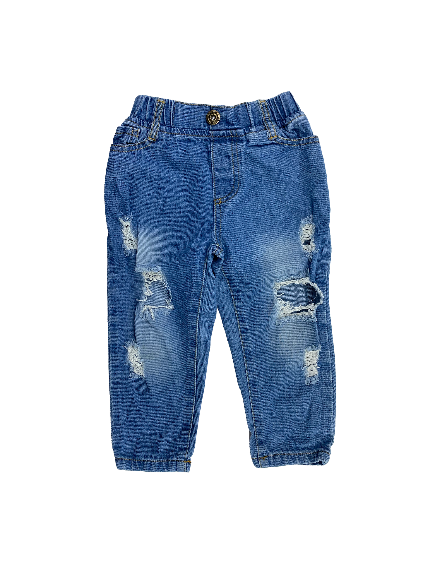 Medium Wash Distressed Jeans 2-3T