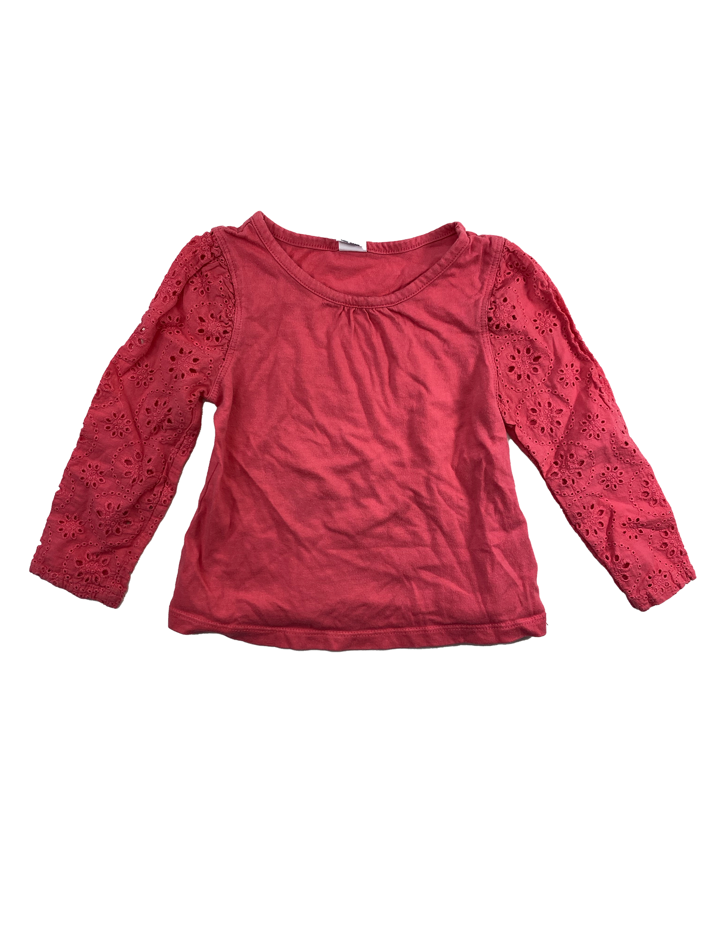 Baby Gap Pink Eyelet Long Sleeve Shirt 3T