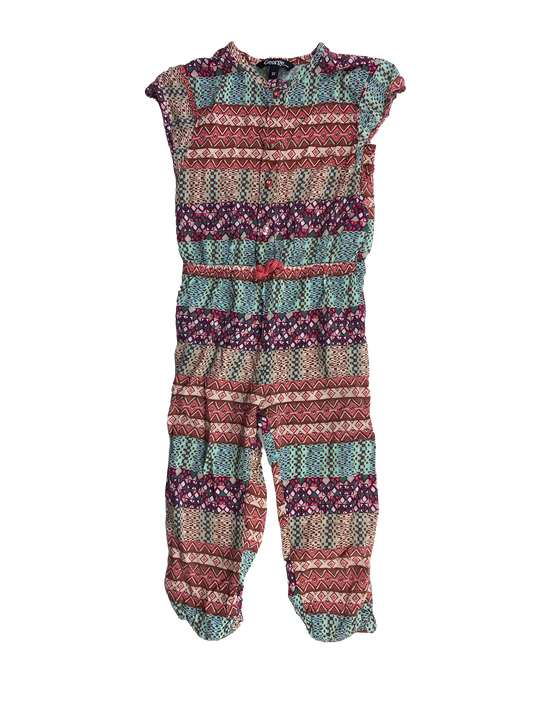 George Patterned Short Sleeve Jumpsuit 3T