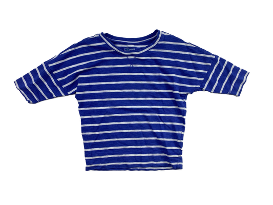 Old Navy Blue 3/4 Sleeve Shirt with White Stripes 5