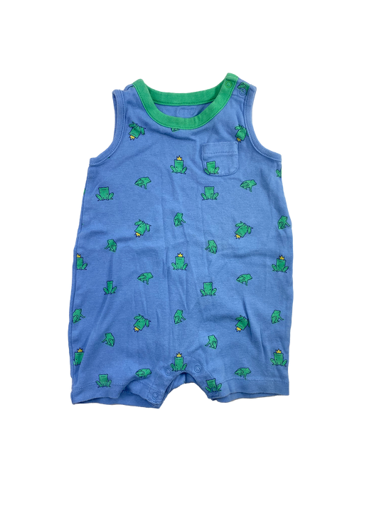 Baby Gap Blue Romper with Frogs 6-12M
