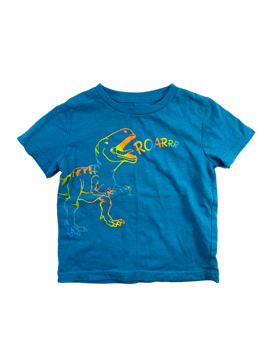 George Blue T-Shirt with Dinosaur 3T