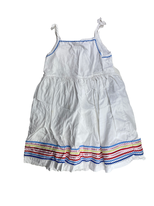 ❗️Small Stain: Baby Gap White Dress with Ribbon Trim 4T