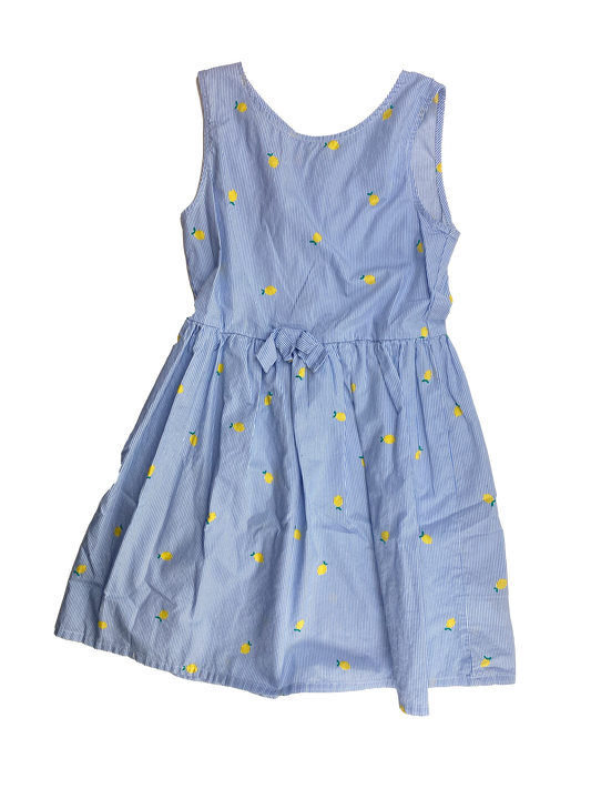 H&M Blue & White Striped Dress with Lemons 9-10