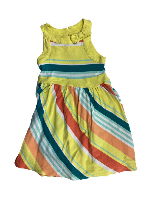 Gymboree Yellow, Orange & Teal Striped Dress 6