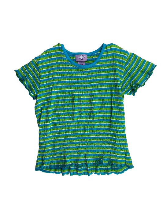 Blue & Green Shirred T-Shirt 8