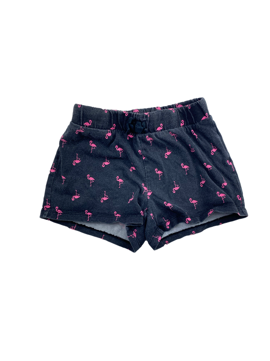 The Children's Place Black Shorts with Flamingos 5-6