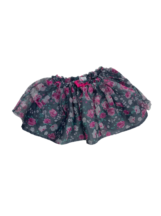 The Children's Place Grey Tulle Skirt with Pink Roses 4T