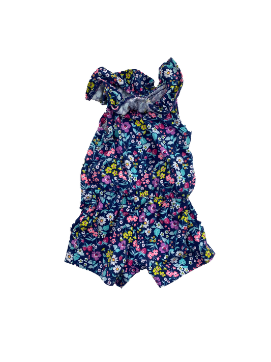 Carter's Navy Romper with Flowers 3M