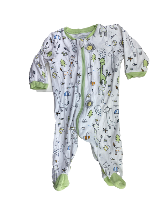 Tuffy White Footed Sleeper with Giraffes 3M