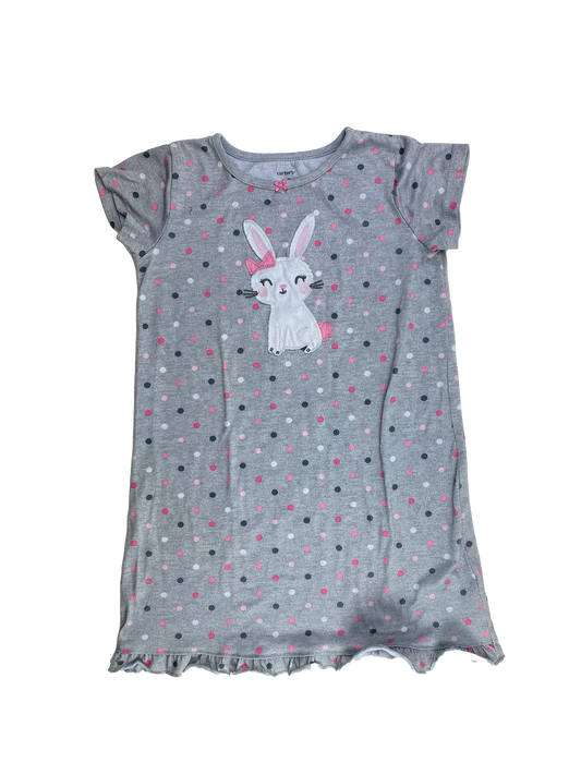 ❗️Small Stain: Carter's Grey Nightgown with Bunny 4-5