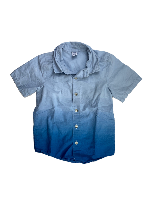 Old Navy Blue Ombre Button-Up Short Sleeve Shirt 5T