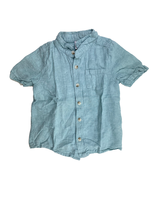 Old Navy Green Short Sleeve Button-Up 5T
