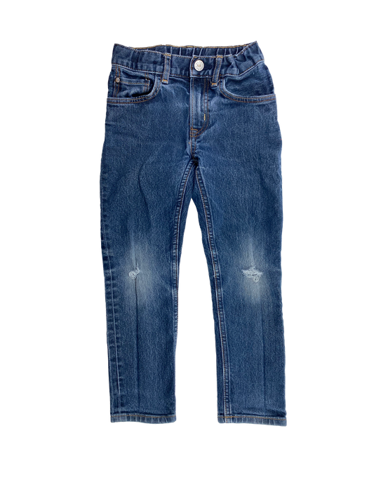Slim Fit Dark Wash Distressed Jeans 5-6