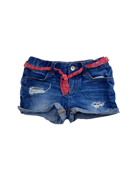 The Children's Place Distressed Jean Shorts with Belt 6X-7