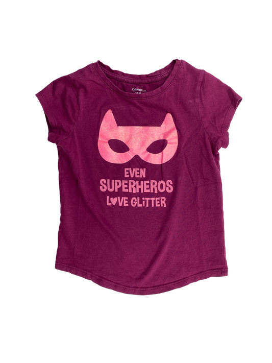 George Pink T-Shirt with "Even Super Hero's Love Glitter" 6