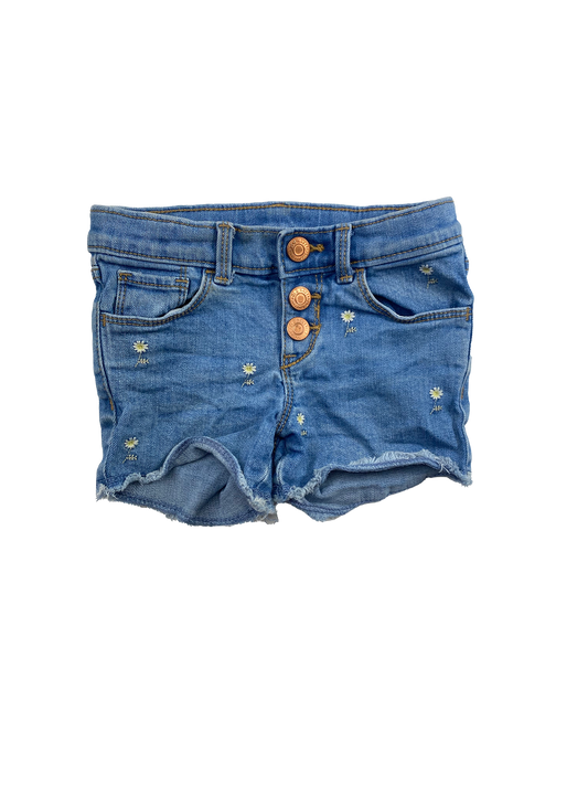 Old Navy Jean Shorts with Daisies 4T
