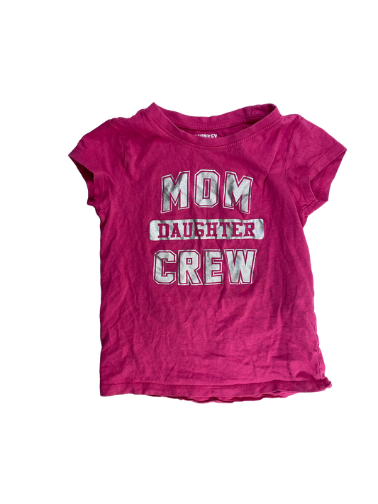 ❗️Small Stain: Monkey Bars Pink T-Shirt "Mom Daughter Crew" 5-6