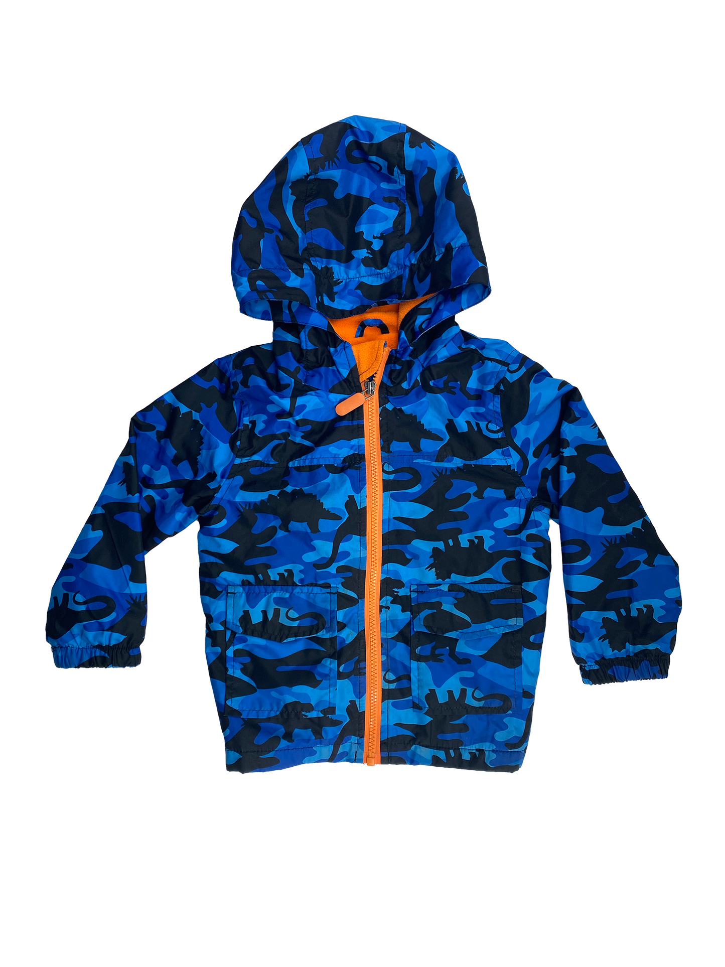 Monkey Bars Blue Camo Lightweight Jacket with Dinosaurs 2-3T