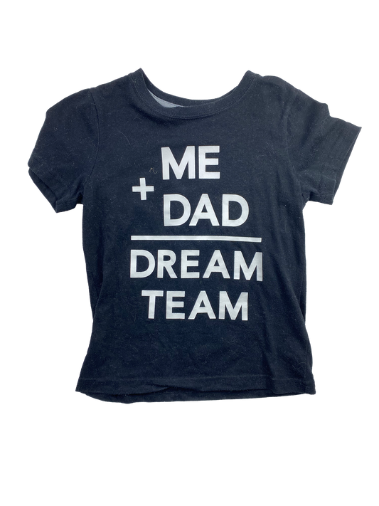 Okie Dokie Black T-Shirt "Me + Dad = Dream Team" 4T