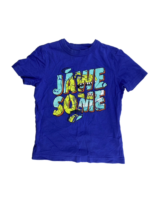 Joe Fresh Blue T-Shirt with "Jawesome" Dinosaur 6