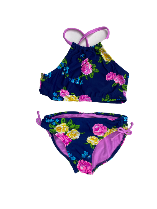George Navy Bikini with Flowers 7-8