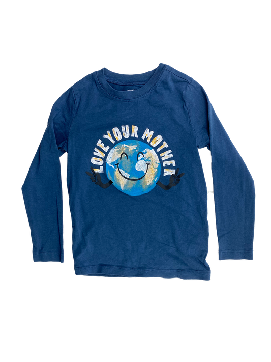 OshKosh Long Sleeve with "Love Your Mother" Earth 5T