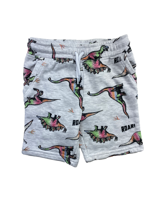 Primark Grey Shorts with Dinosaurs 4-5