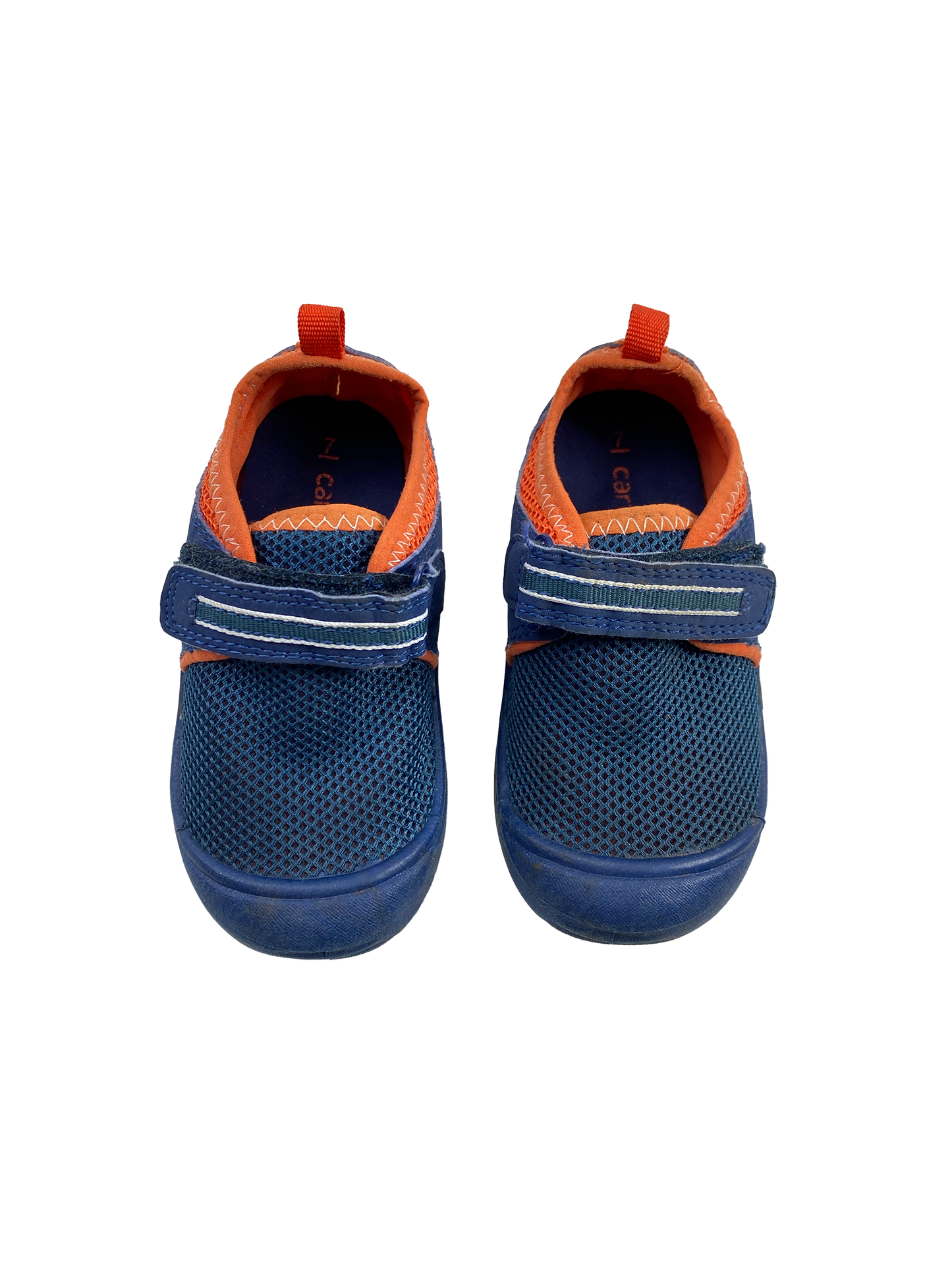 Carter's Navy & Orange Velcro Shoes T7