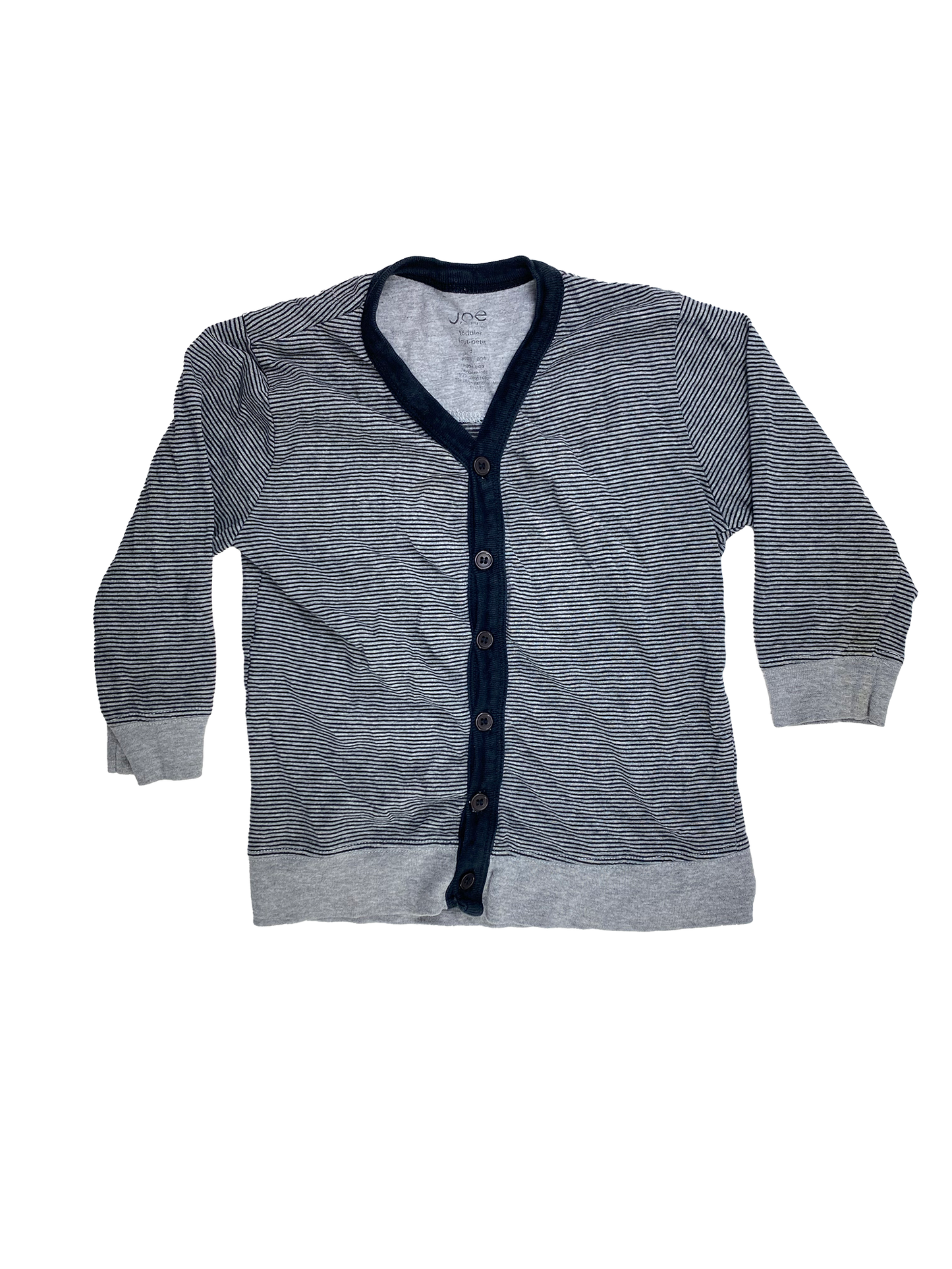 Joe Fresh Grey Striped Cardigan 3T