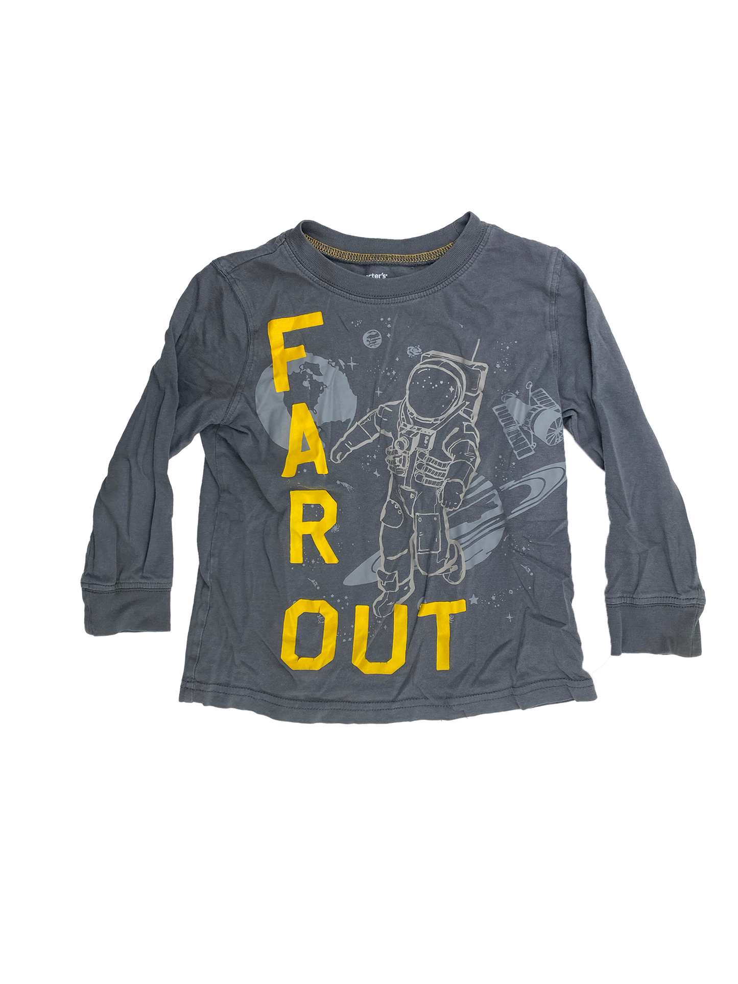 Carter's Grey Long Sleeve Shirt with Astronaut 3T