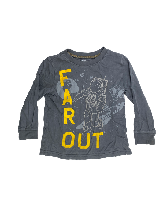 Carter's Grey Long Sleeve Shirt with Astronaut 3T