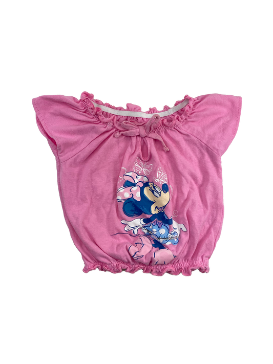 Disney Pink Short Sleeve Shirt with Minnie Mouse 2T