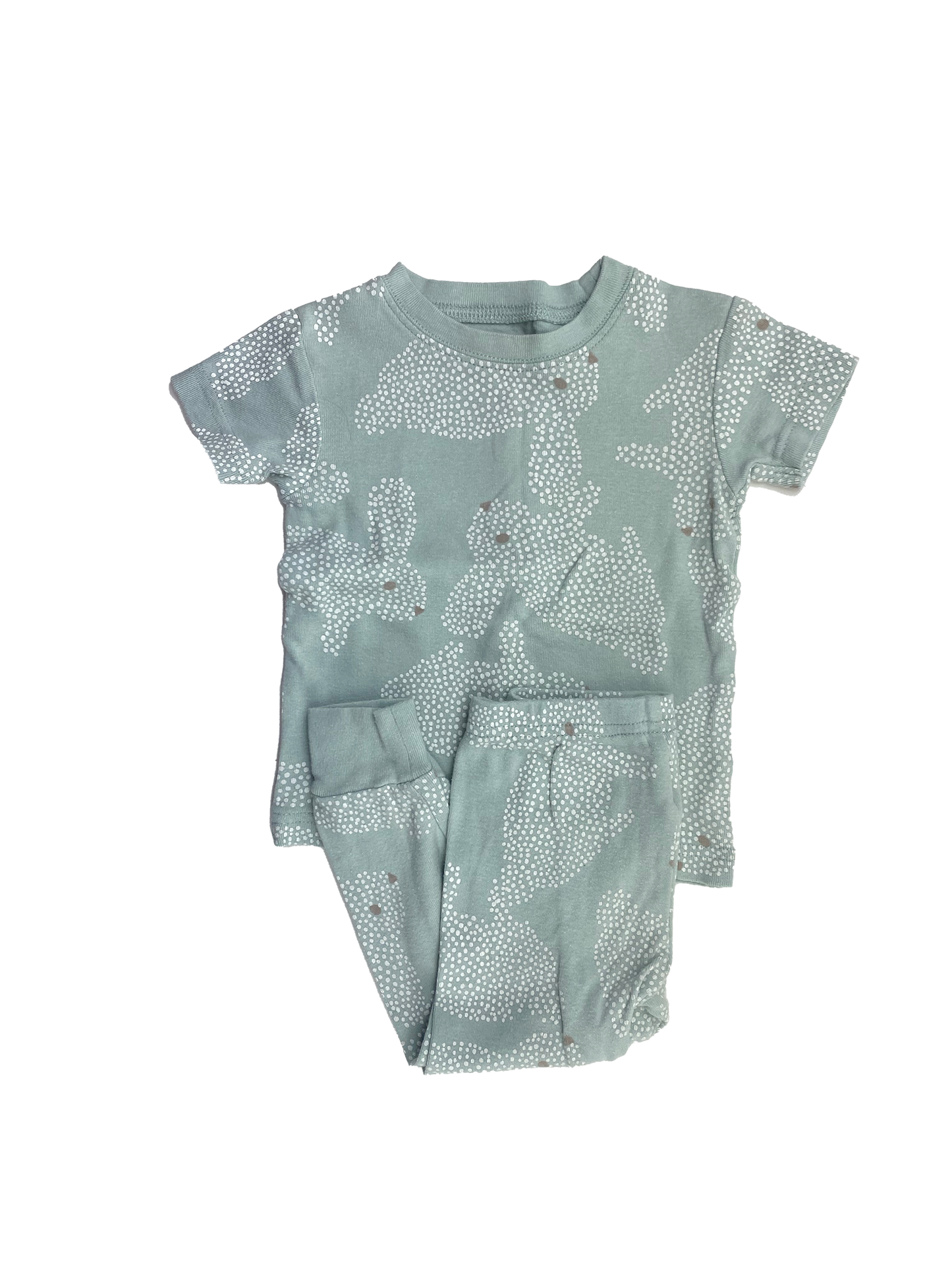 Carter's Green PJ Set with Bunnies 18M