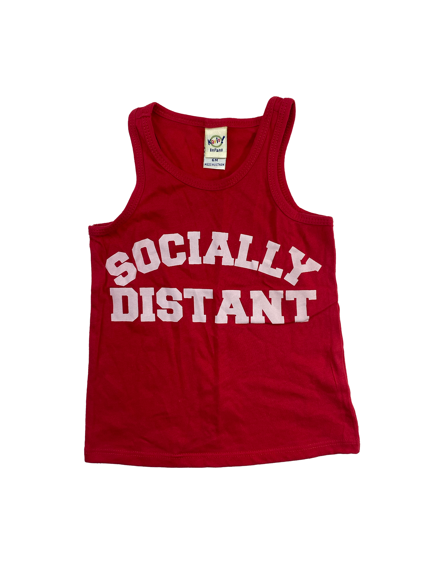 Kavio Red Tank Top with "Socially Distant" 6M