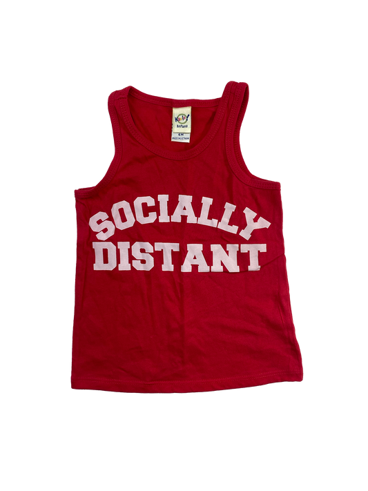 Kavio Red Tank Top with "Socially Distant" 6M