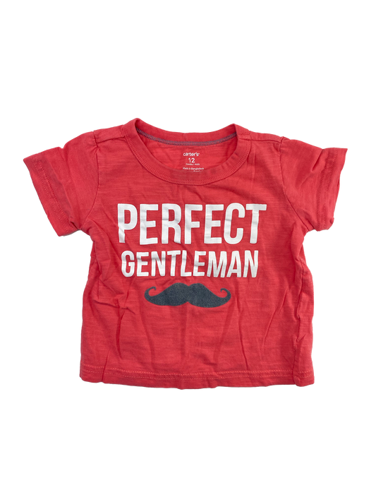 Carter's Red T-Shirt "Perfect Gentleman" 12M