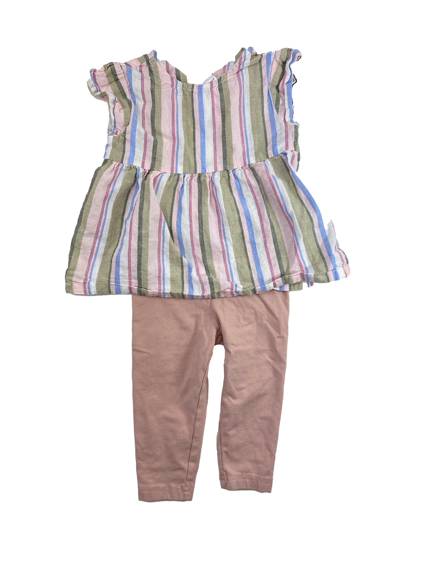 Carter's 2-Piece Set Striped Shirt & Pink Leggings 12M