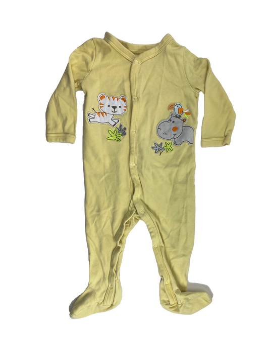 Koala Baby Yellow Footed Sleeper with Animals 9M