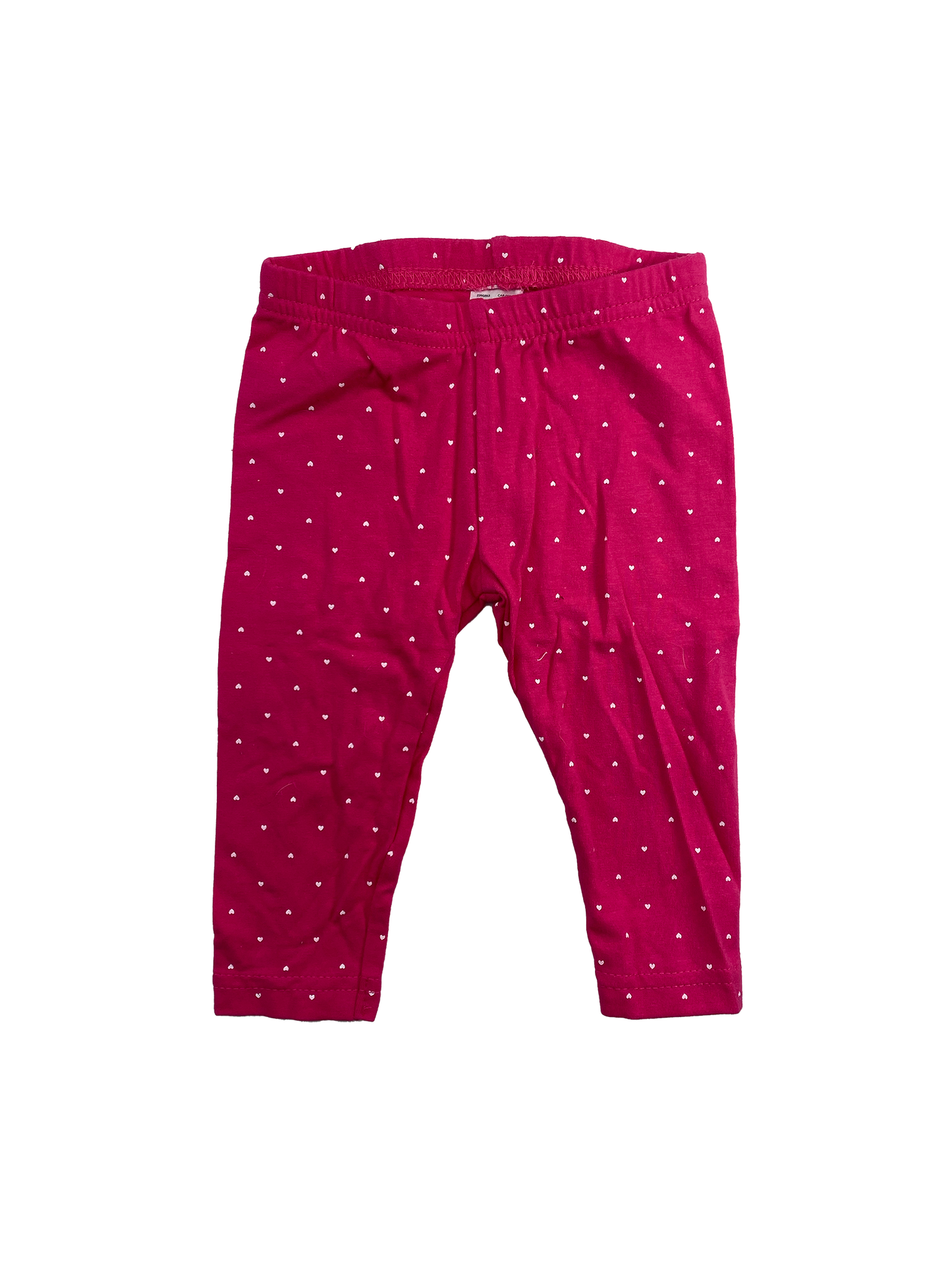 Carter's Pink Leggings with White Hearts 9M