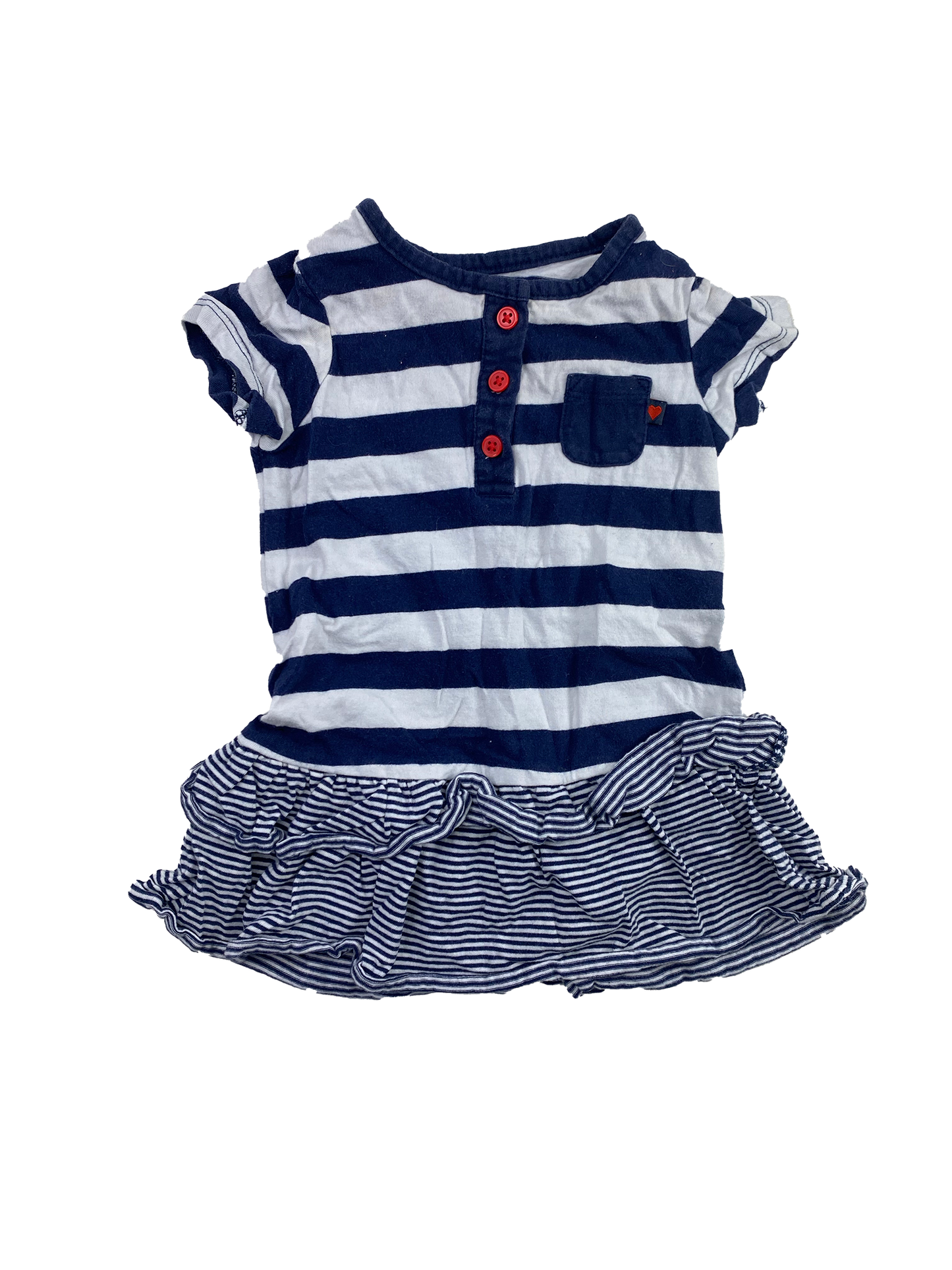 Carter's Navy & White Striped Dress 9M