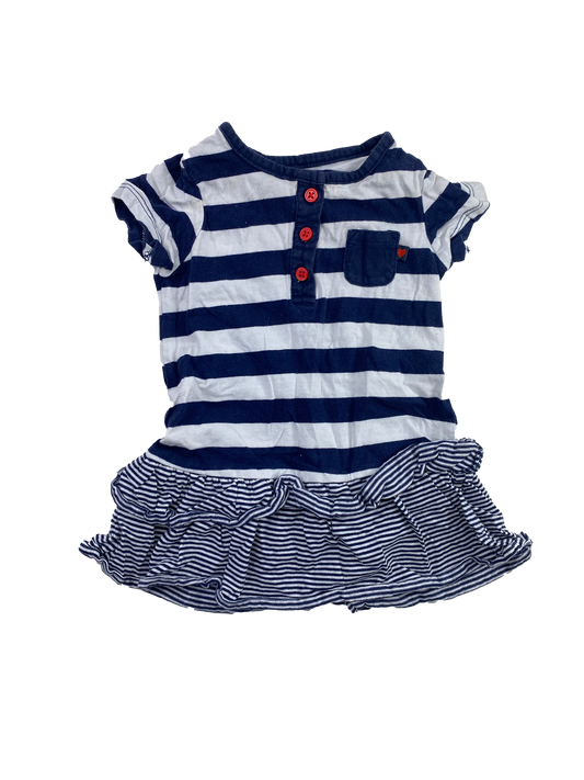 Carter's Navy & White Striped Dress 9M