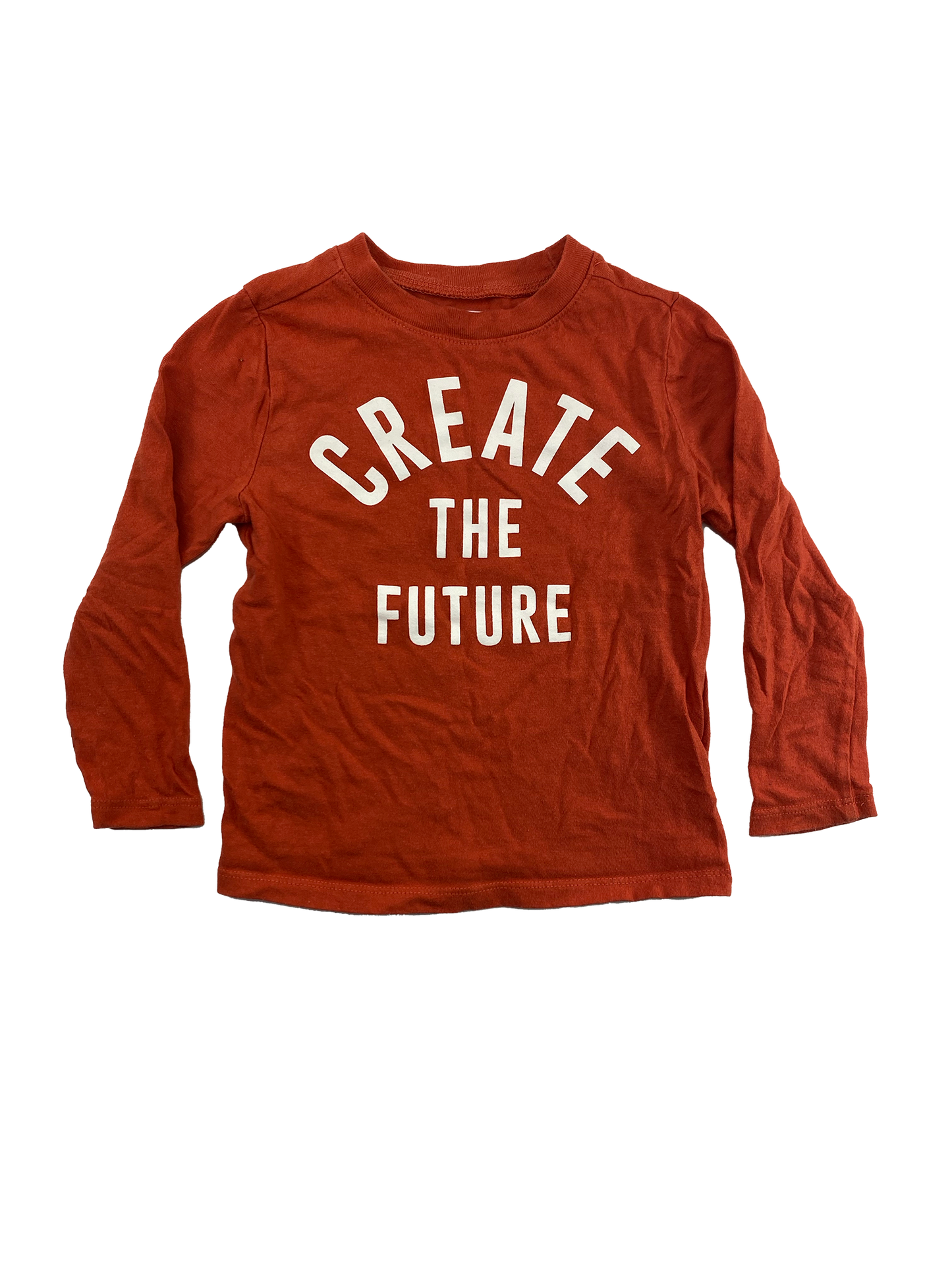 Old Navy Orange Long Sleeve Shirt "Create The Future" 3T