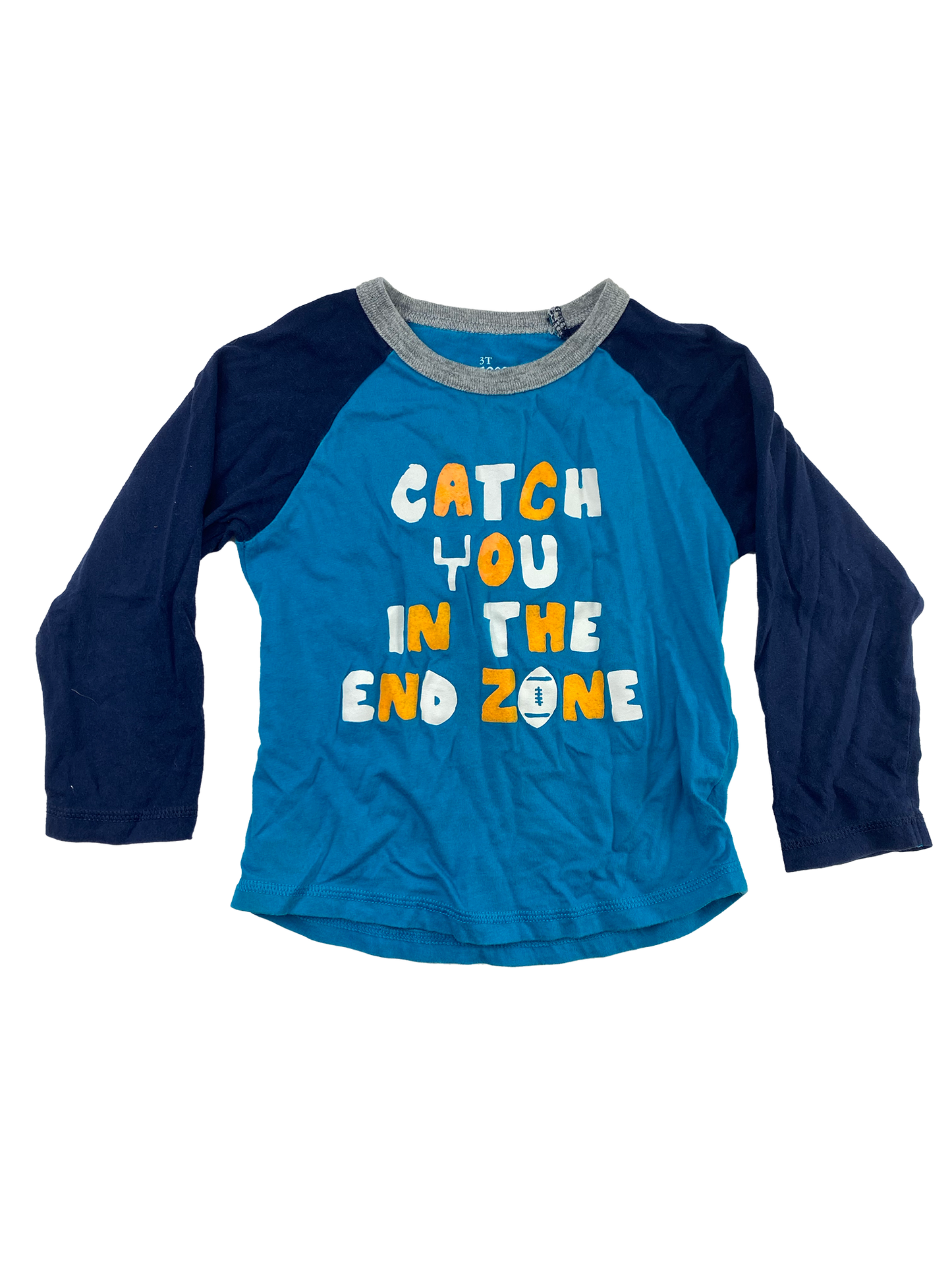 The Children's Place Blue Raglan Long Sleeve Shirt 3T